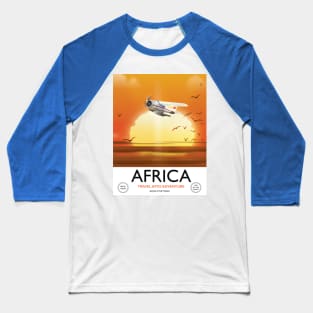 Africa Sunset travel poster Baseball T-Shirt